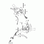 Схема вузла: Пульт керування кермом і важелем Yamaha XT600 XT600