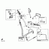 Схема узла: Руль и тросики Yamaha XJR400