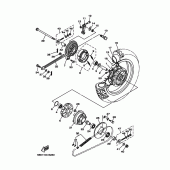 Схема вузла: Заднє колесо Yamaha TTR110 TT-R110