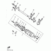 Схема вузла: Копірний вал та Вилки Yamaha XJ600 Diversion (S-TYPE)