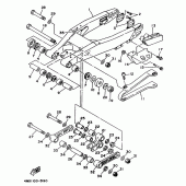 Схема узла: Задний рычаг и Подвеска Yamaha YZ250 YZ250