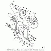 Схема узла: Радиатор и Патрубок системы охлаждения Yamaha WR200R
