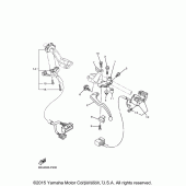 Схема вузла: Пульт управління рульовий та Важіль Yamaha XVS950 Bolt C-Spec