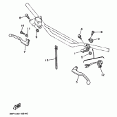Схема вузла: Пульт управління рульовий та Важіль Yamaha YZ250 YZ250