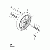 Схема вузла: Переднє колесо Yamaha YZF-R6/YZF600 R6 RaceBase