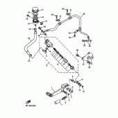 Схема вузла: Задній гальмівний циліндр Yamaha YZF-R7 R7
