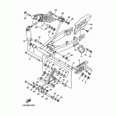 Схема вузла: Задній важіль та підвіска Yamaha TTR125 TT-R125