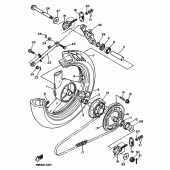 Схема узла: Заднее колесо Yamaha XJ600 SECA II