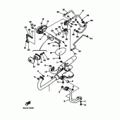 Схема вузла: Вихлопна система Yamaha XV250 V-Star