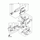 Схема вузла: Вихлопна система Yamaha XVS1300 V-Star Classic