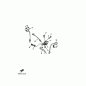 Схема вузла: Пульт управління рульовий та Важель Yamaha TTR230 TT-R230