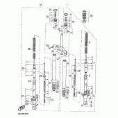 Схема узла: Вилка передней оси Yamaha SZR660