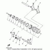 Схема узла: Копирный вал и Вилки Yamaha XV250 Virago