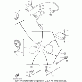 Схема вузла: Електроустаткування (1) Yamaha XVS1100 V-Star Custom