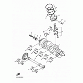 Схема вузла: Колінчастий вал та Поршень Yamaha YZF-R1 R1 RaceBase
