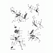 Схема вузла: Підніжки та підставка Yamaha YZF-R6/ YZF600 R6