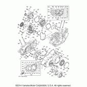 Схема узла: Крышки картера (1) Yamaha XV1900 Roadliner S