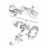 Схема вузла: Задній гальмівний супорт Yamaha WR250 WR250F