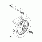 Схема вузла: Переднє колесо Yamaha XV1600 Wild Star