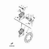 Схема вузла: Задній гальмівний супорт Yamaha DT125 DT125R