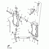 Схема узла: Радиатор и Патрубок системы охлаждения Yamaha YZ400
