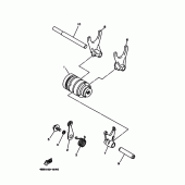 Схема узла: Копирный вал и Вилки Yamaha YZ125
