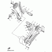 Схема вузла: Распредвал и Цепь ГРМ Yamaha XV535 Virago