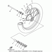 Схема вузла: Переднє колесо Yamaha XVS650 V-Star Custom