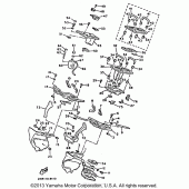 Схема вузла: Облицювальні елементи (2) Yamaha XVZ1300 Venture Royale