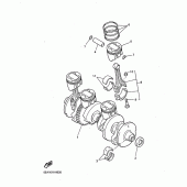 Схема вузла: Колінчастий вал та Поршень Yamaha XJR1300