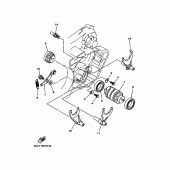 Схема узла: Копирный вал и Вилки Yamaha YZ250 YZ250