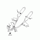 Схема вузла: Вихлопна система Yamaha TRX850