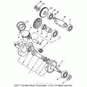 Схема узла: Коленчатый вал и Поршень Yamaha WR200R