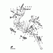Схема вузла: Підніжки та Підставка Yamaha WR250 WR250X