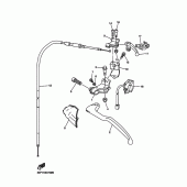 Схема вузла: Пульт управління рульовий та Важель Yamaha YZ250 YZ250F