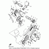 Схема узла: Распредвал и Цепь ГРМ Yamaha XV1100 Virago