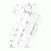 Схема вузла: Вилка передньої осі Yamaha XVS950 Midnight Star
