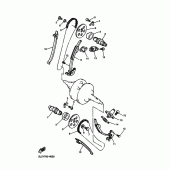 Схема вузла: Розподільний вал та Ланцюг ГРМ Yamaha XV250 V-Star