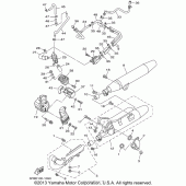 Схема вузла: Вихлопна система Yamaha XVS650 V-Star Classic