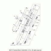 Схема вузла: Вилка передньої осі Yamaha XVS1100 V-Star Custom