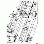 Схема узла: Вилка передней оси Yamaha YZ125