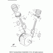 Схема узла: Коленчатый вал и Поршень Yamaha XV1700 Road Star Silverado