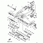 Схема вузла: Задній важіль та підвіска Yamaha YZ250 YZ250