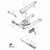 Схема узла: Задний рычаг и Подвеска Yamaha XJ600 Diversion (Naked)