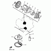 Схема узла: Масляный насос Yamaha XJ600 SECA II