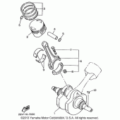 Схема вузла: Колінчастий вал і поршень Yamaha XVS650 V-Star Custom