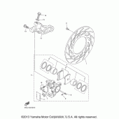 Схема вузла: Задній гальмівний супорт Yamaha XVS1100 V-Star Classic Coast (Cast Wheel)