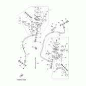 Схема узла: Передний тормозной цилиндр Yamaha YP250 X-MAX