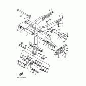 Схема вузла: Задній важіль та підвіска Yamaha TT-R250 TT-R250
