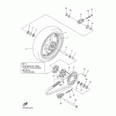Схема вузла: Заднє колесо Yamaha YZF-R6/YZF600 R6